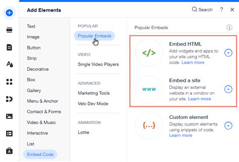 Wix Editor: Embedding Custom Code on Your Site